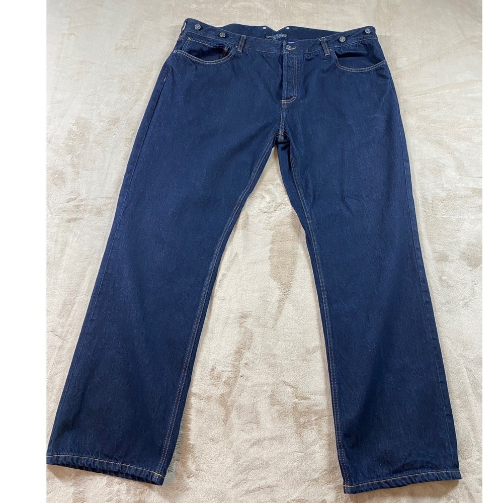 The J Peterman Company Cinch Back Jeans Vintage Style Suspender Button Denim 44